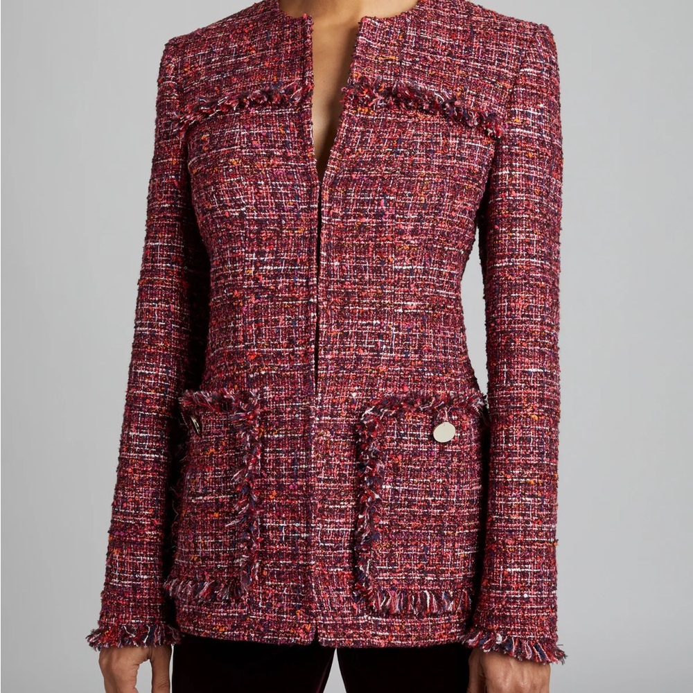 BNWT Santorelli Britt Wool-Blend Tweed Blazer